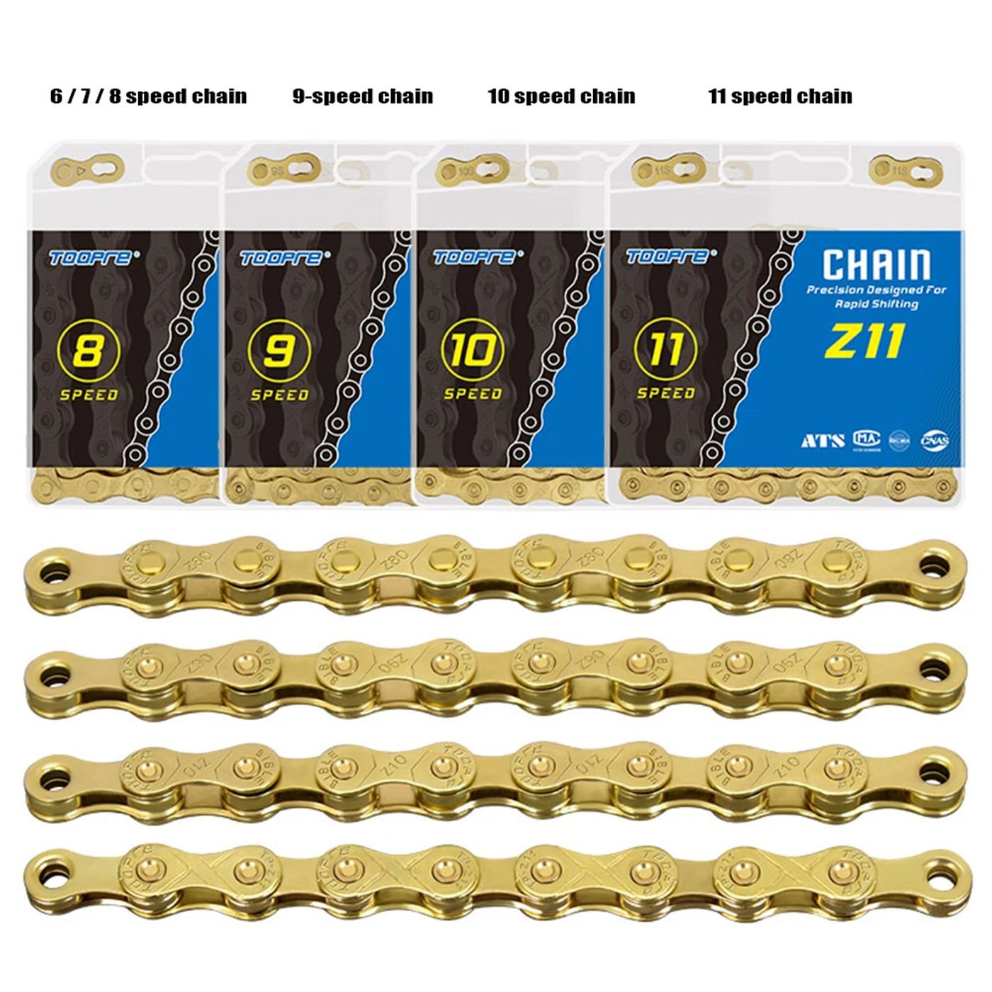 Description Picture 5 of item8/9/10/11 Speed Bicycle Chain Fully Electroplated Gold Rust Corrosion Resistant Wear-resistant Durable Suitable for Most Bikes