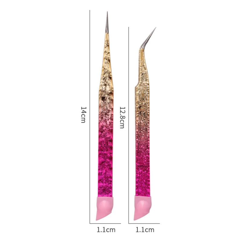 Description Picture 5 of itemDouble Ended Silicone Nail Art Tweezers with Pressing Head, Stickers, Rhinestones Pick Up Clip, Eyelash Extension, Makeup Tools