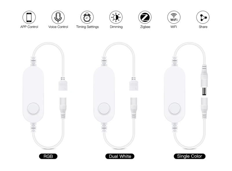 Description Picture 4 of itemDC12V-24V Tuya Zigbee Smart LED Controller Dimmer Single Color/RGB/CCT LED Strip for Gateway Bridge SmartThings Alexa Google