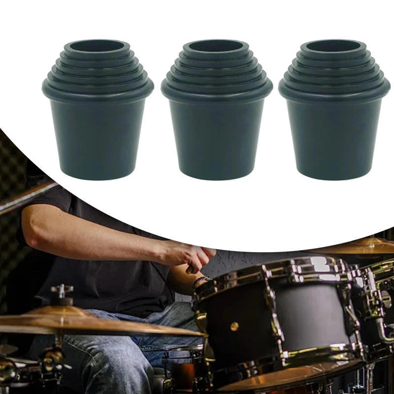 Description Picture 4 of item3 Pieces Drum Feet Slipcover Floor Tom Legs Threaded Feet Bass Drum Legs Parts Anti skid Feet for Percussion Drum