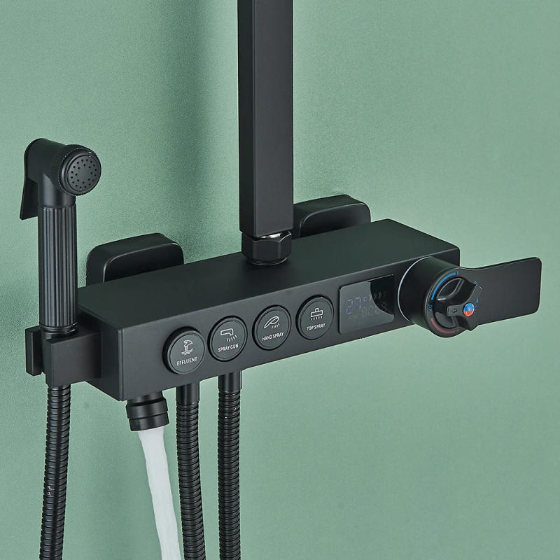 Description Picture 6 of itemThermostatic Shower System Temperature Display Thermostatic 4-way Mixer With Hygienic Shower Bath Shower Faucet