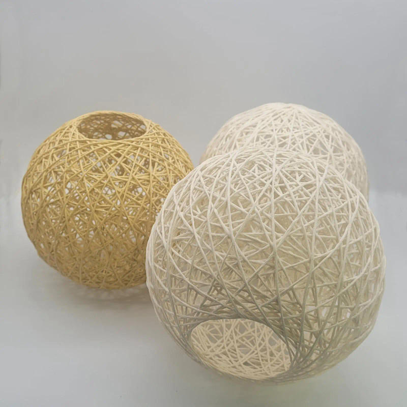 Description Picture 6 of itemWoven Pendant Light Shade Lamp Cage Rattan Ball Lampshade for Farmer House White