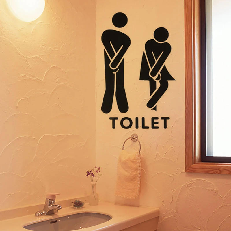 Description Picture 4 of item1PC French Wall Stickers - Funny Toilet Entrance Sign Sticker for France Home Restaurant Toilette Decor