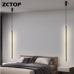 100/120cm Modern Long Tube LED Pendant Light For Living Room Bedroom Bedside Lighting Gold Black Home Deco Hanging Light Fixture