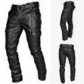 2024 New Men's Leather Pants Retro Punk Loose Casual Straight-leg Pants Autumn Winter High Street Goth Style Long Trousers