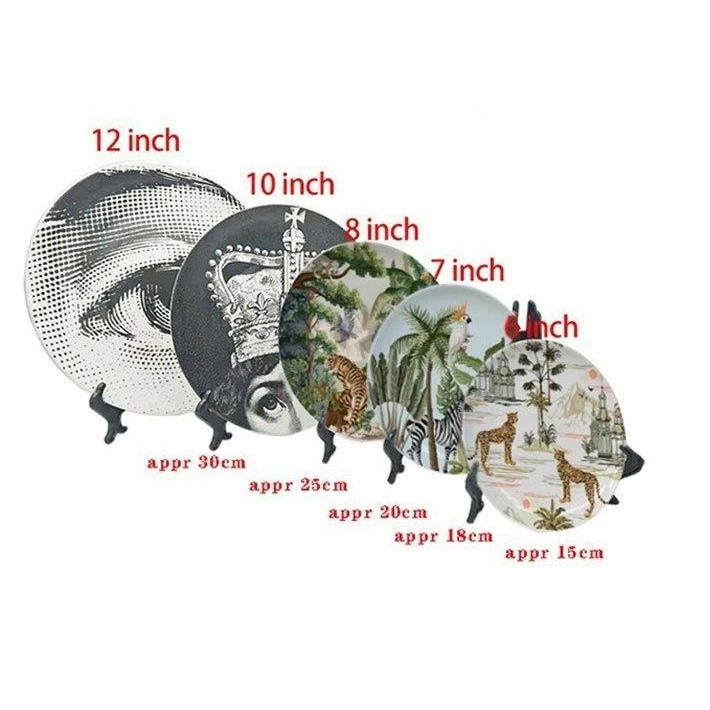 Description Picture 3 of itemEuropean Art Plate Ceramic Decorative Ornaments Dish Cake Candle Tray Retro Sign Board for Home Decor Sofa Background