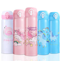 350ML Children's Thermos Bottle Unicorn Water Bottle For Children Stainless Steel Drinkware School Water Bottle For Girls Kids