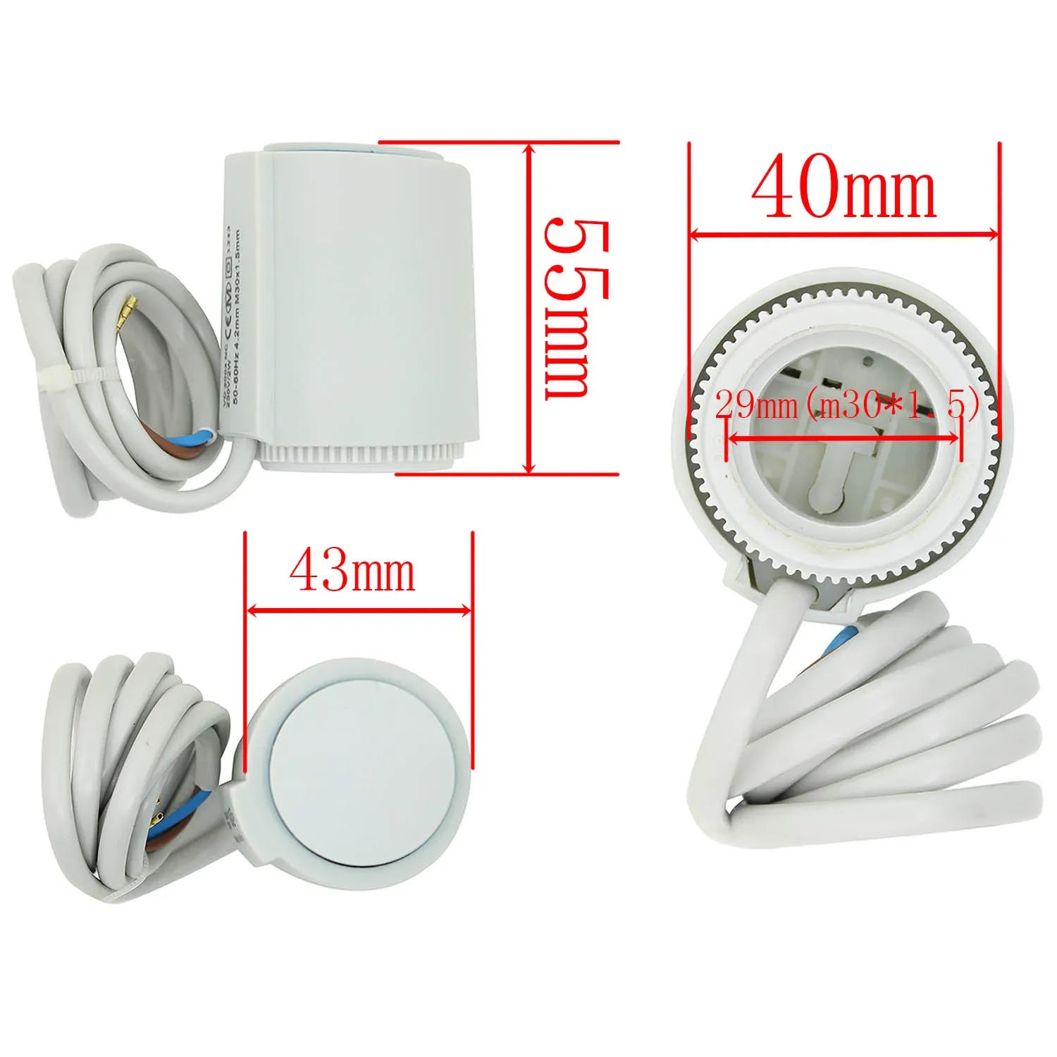 Description Picture 3 of item230V  Normally Closed  Electric Thermal Electric Actuator for Water Valves or Manifold in Floor Heating System