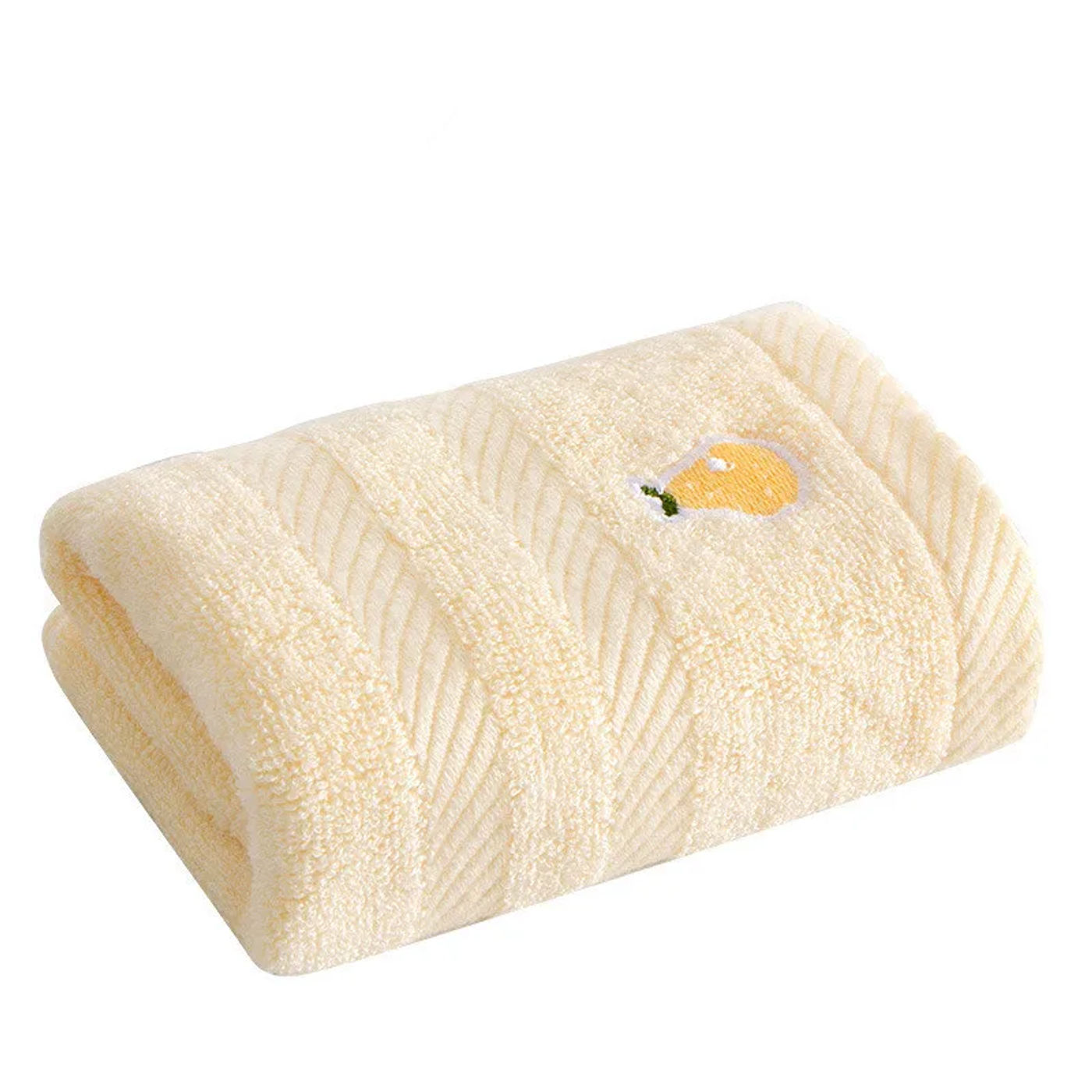 Description Picture 6 of item1Pc 26x48cm Fruit Embroidered Bamboo Cotton Solid Color Children Small Hand Face Towel