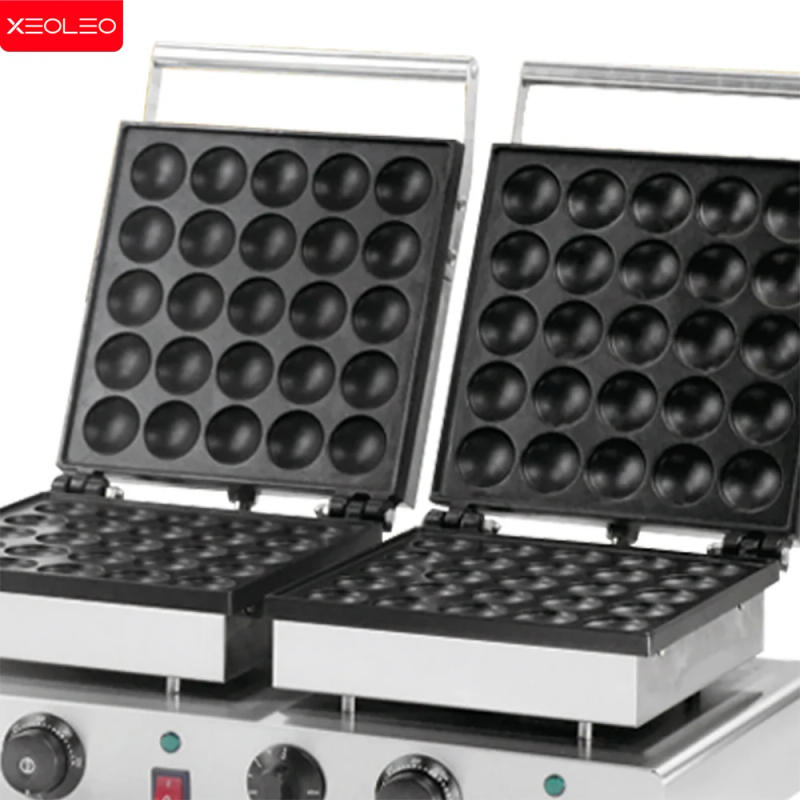 Description Picture 5 of itemXEOLEO Electric Double-Headed Mini Pancake Maker  50 Holes Mini Dorayaki Maker 1750+1750W Hotcakes Machine Poffertjes Grill