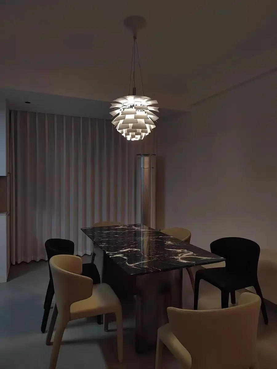 Description Picture 6 of itemNordic Chandelier Thousand Blade Aluminum Personality Modern Simple Study Bar Bedroom Room Decor Creative Pine Cone Chandelier