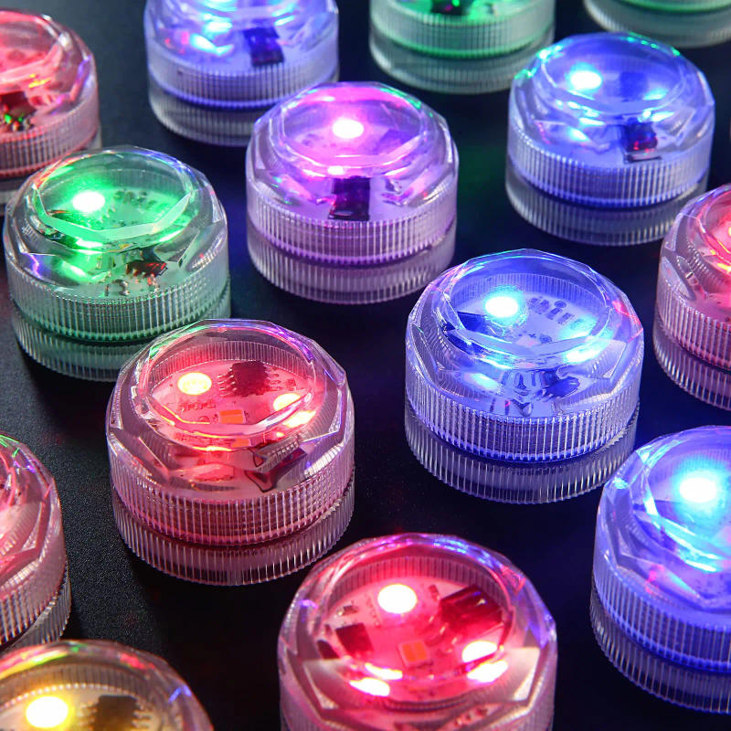 Description Picture 4 of itemMini Submersible LED Light Waterproof LED Tea Lights Tea Light Candle RGB Color for Vase Home Party Wedding Fountain Halloween