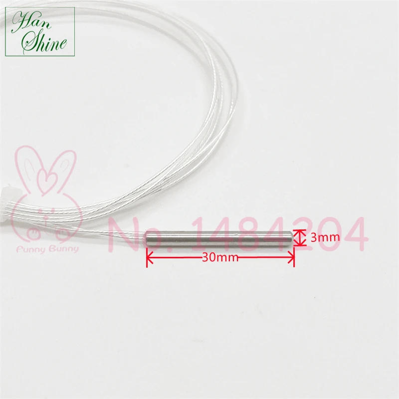 Description Picture 3 of item5 PCS Rtd Pt100 Probe 3mm * 30mm 1m 2m 5m 2 Wire High Temperature Sensor -50~200 °C Platinum Resistance PT 100 Temp Detector