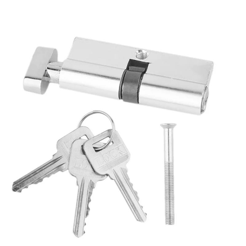 Description Picture 5 of itemBrand New Lock Cylinder Accessories Keys Kit Multi-way Lock Silver Thumb Turn Against Theft Aluminum Anti Pick
