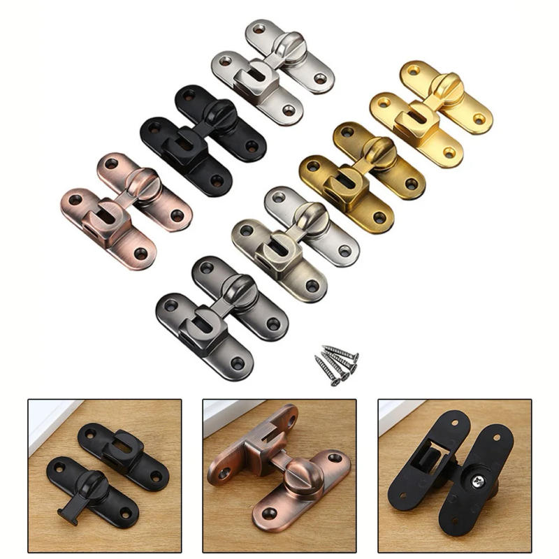 Description Picture 3 of itemDoor Lock Latch 90/180 Degree Anti-Theft Buckle Sliding Barn Door Lock Zinc Alloy Right Angle Sliding Door Hasp Hardware