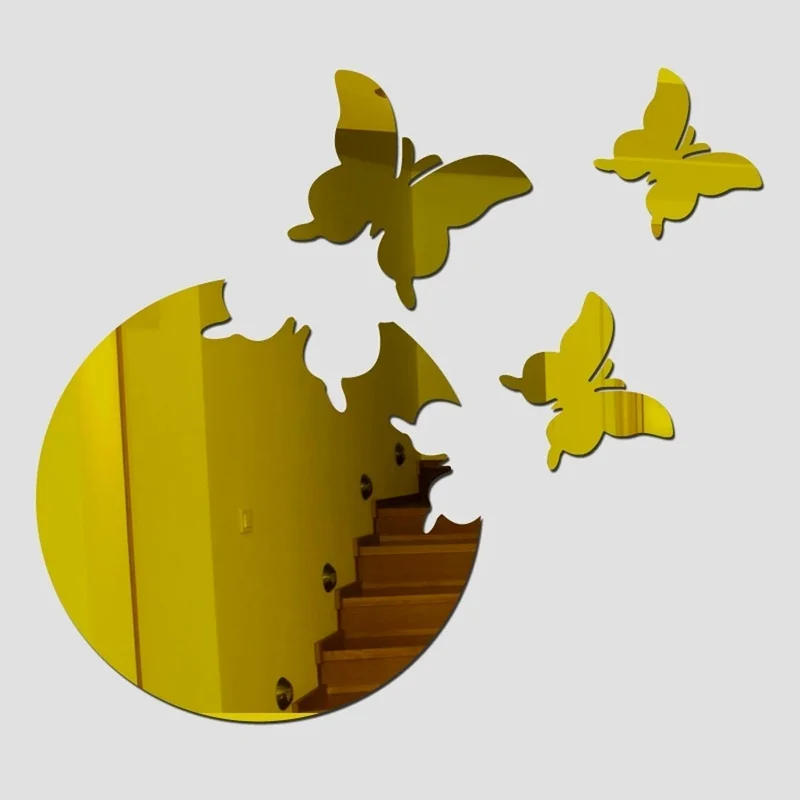 Description Picture 6 of itemButterfly DIY Mirror Wall Sticker Room Decor Stickers Decal Bedroom Bathroom Home Decor