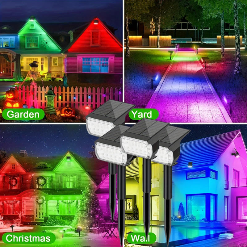 Description Picture 3 of itemLED Solar Lights Landscape Spotlights Solar Spot Light Outdoor Lawn Lamp Waterproof Flood Lights for Yard Garden Pathway Decor