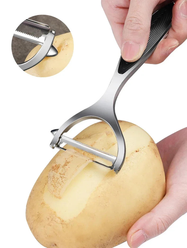 Description Picture 6 of itemMultifunction Vegetable Peeler 2In1 Stainless Steel Potato Peeler Carrot Grater Fruit Tools Kitchen Accessories Cuisine Bakeware