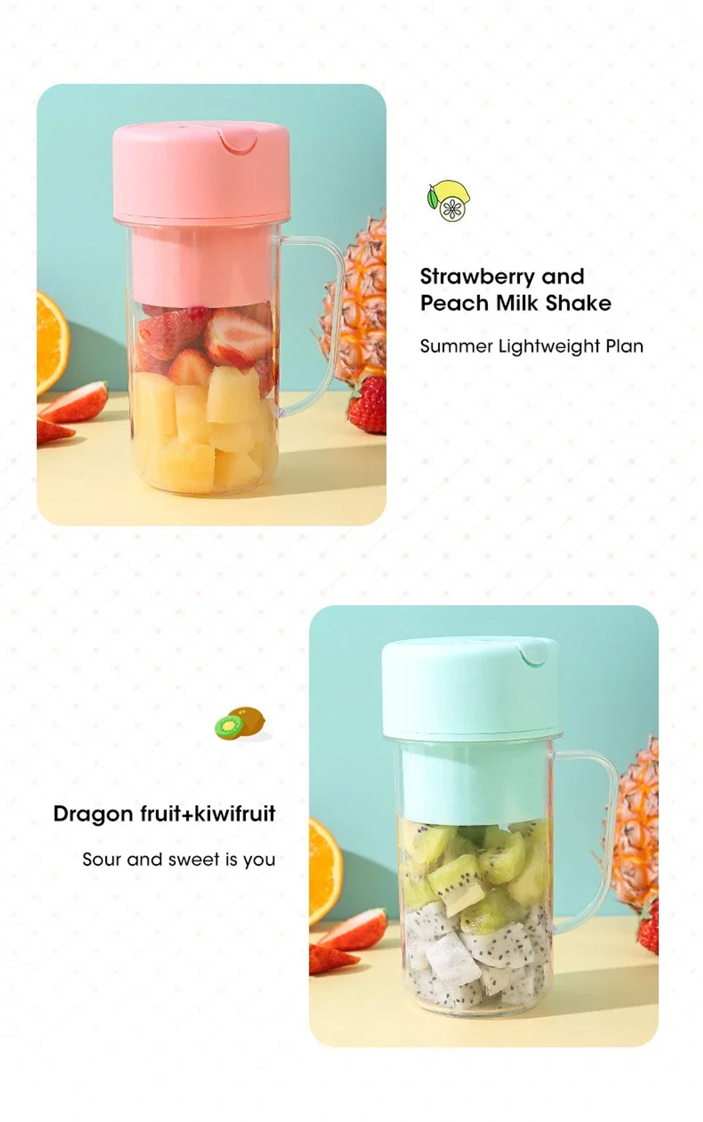 Description Picture 6 of item420ml Electric Juicer Bottle Mini Portable Blender With Straw Multifunctional USB Charg Juicer Bottle For Sports Home Gym School