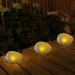 Glow Cobble Stone IP55 Waterproof Solar Floor Light 600mAh Garden Lawn Light Last Up To 8H Solar Cobble Stone Lamp for Yard Lawn