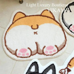 VIKAMA Cartoon Kirky Imitation Cashmere Warm Touch Soft Bathroom Water-absorbent Foot Mat Living Room Bedroom Study Carpet