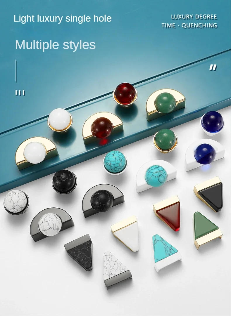 Description Picture 2 of itemNatural Agate Crystal Jewelry Gift Box Decorative Drawer Handle Pull Wardrobe Furniture Handles Dresser Vanity Cabinet Door Knob