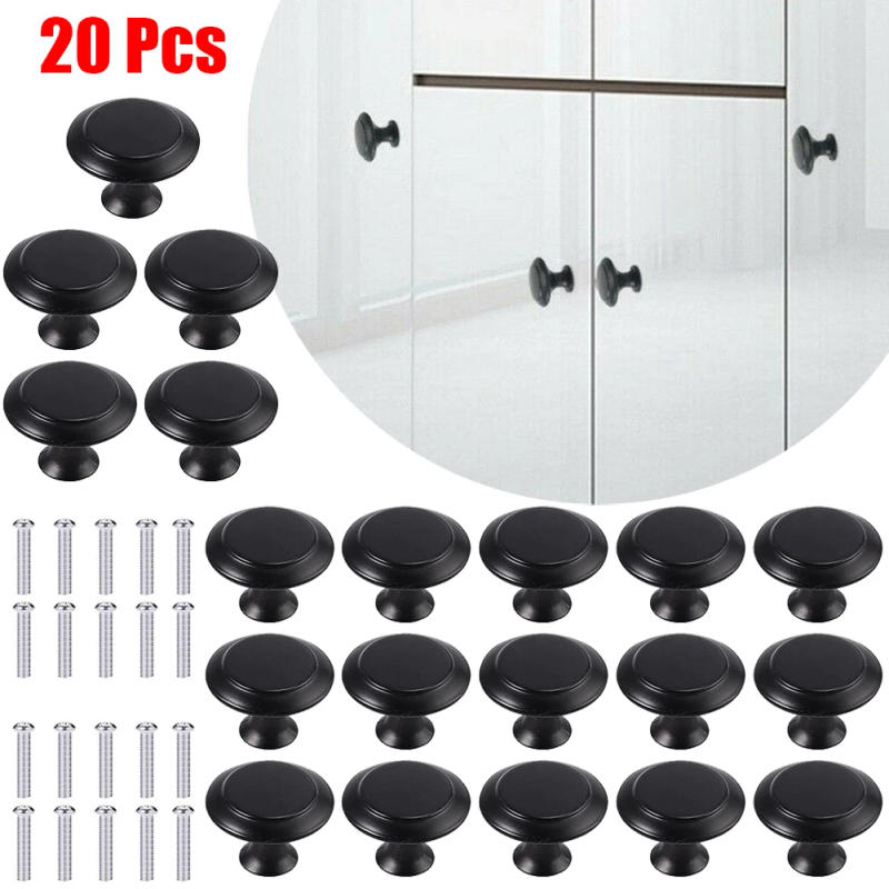 Description Picture 2 of item20pcs Stainless Steel Door Knobs Cabinet Handles Cupboard Drawer Kitchen Bathroom Black Furniture Hardware Accessories
