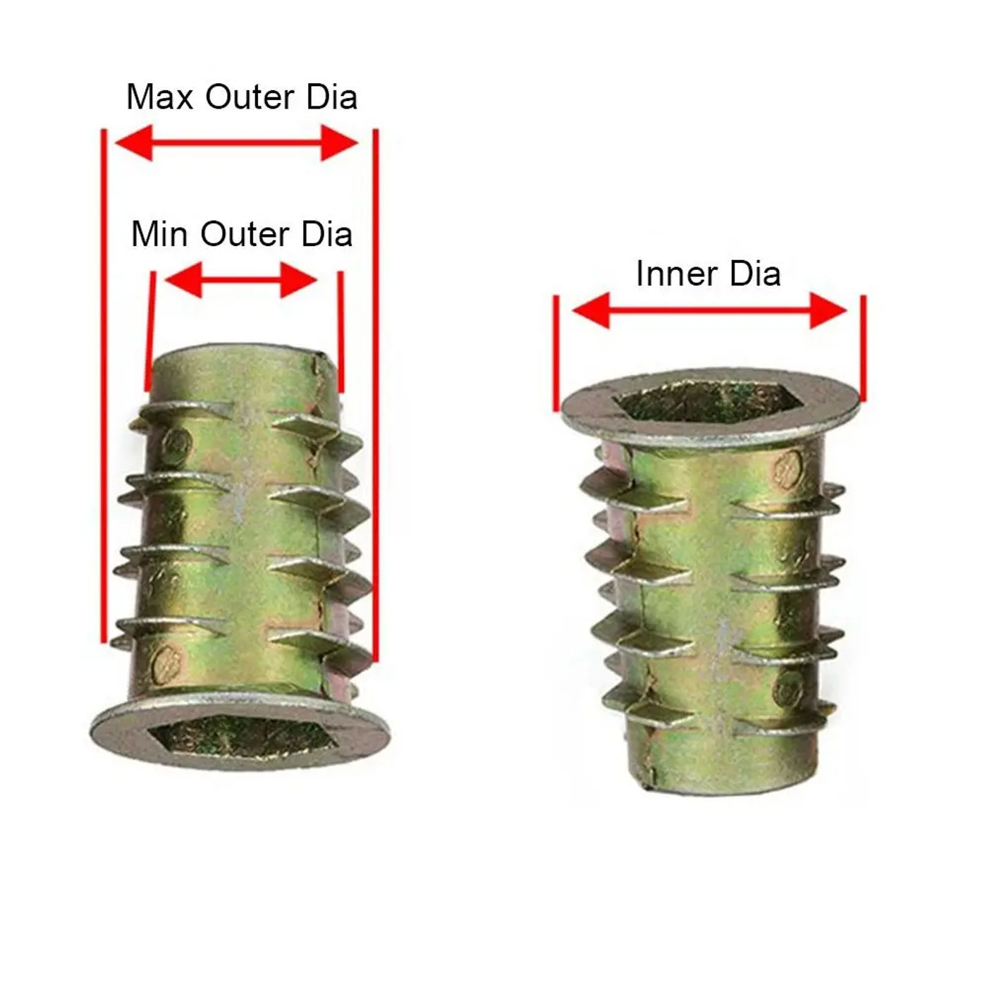 Description Picture 2 of item10Pcs M4 M5 M6 M8 M10 Hexagonal Trapezoid Nuts Zinc Alloy Inner Thread For Wood Insert Nut Flanged Hex Drive Head Furniture Nuts