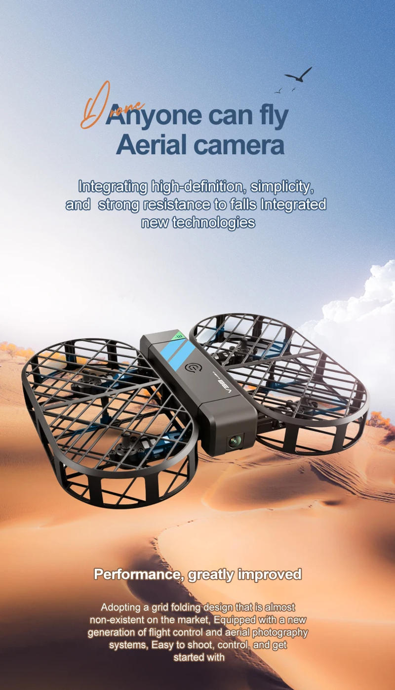 Description Picture 2 of itemNew 4DRC V38 Folding Drone 6K HD Camera Aerial Photography WIFI Grid Protection Gesture Photography RC Aircraft Kid's Toy