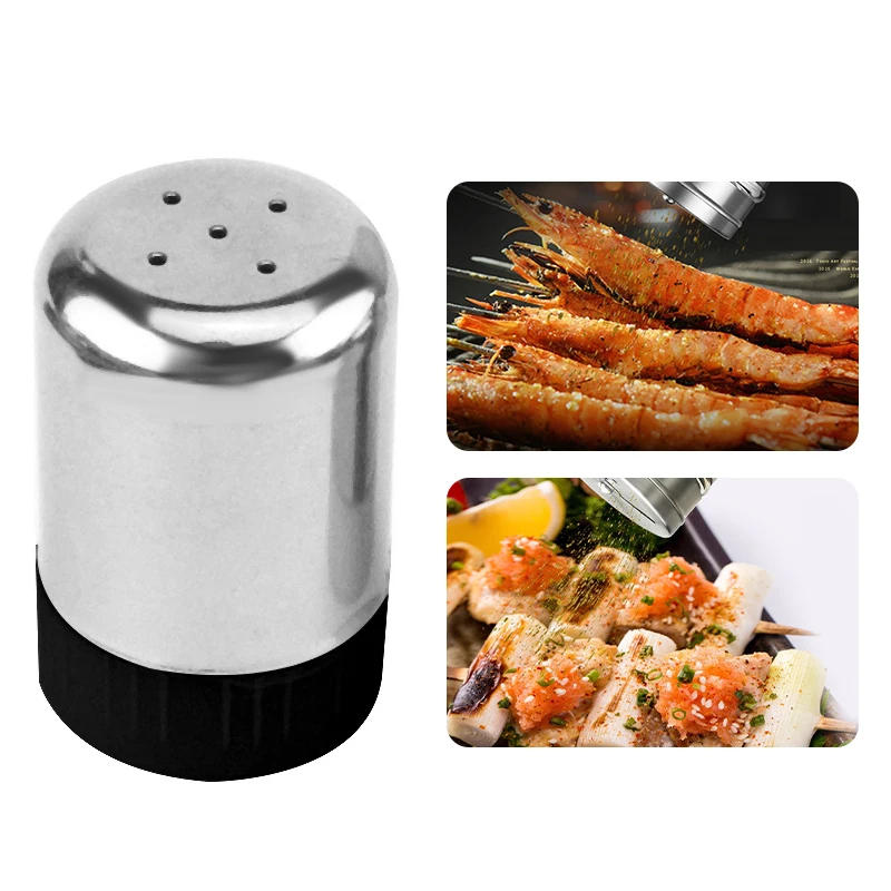 Description Picture 3 of itemStainless Steel Spice Jars Barbecue Salt Shaker Pepper Seasoning Bottle Home Condiments Storage Container Kitchen Accessories