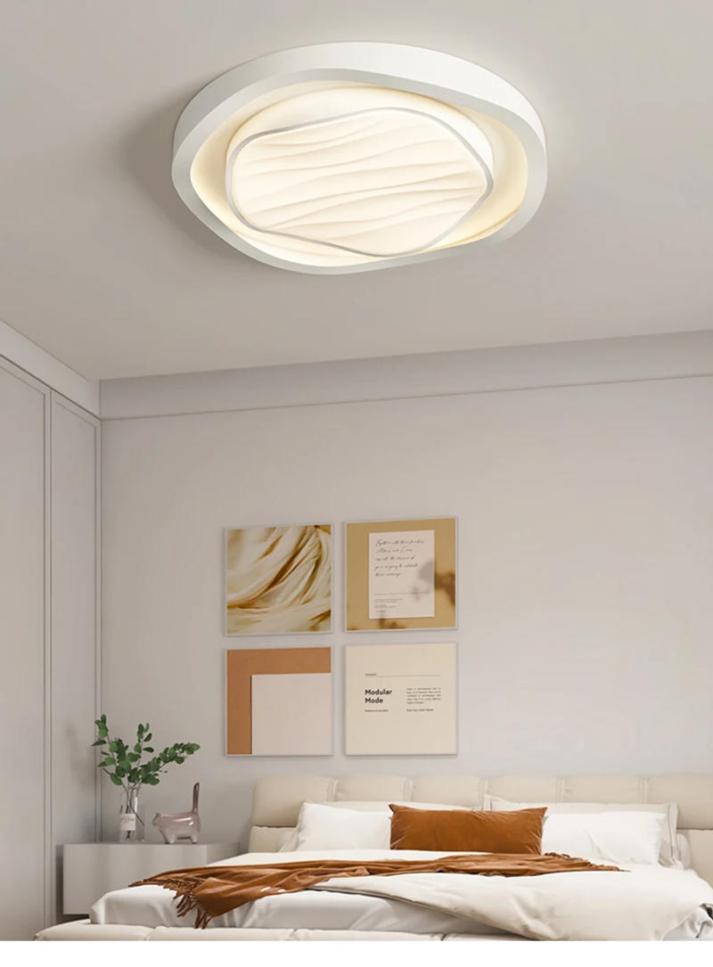 Description Picture 2 of itemWater Ripple Recessed Led Ceiling Lights Minimalist Cream Creative Home Bedroom Lamp Modern Art Design Warm Living Room Lamp