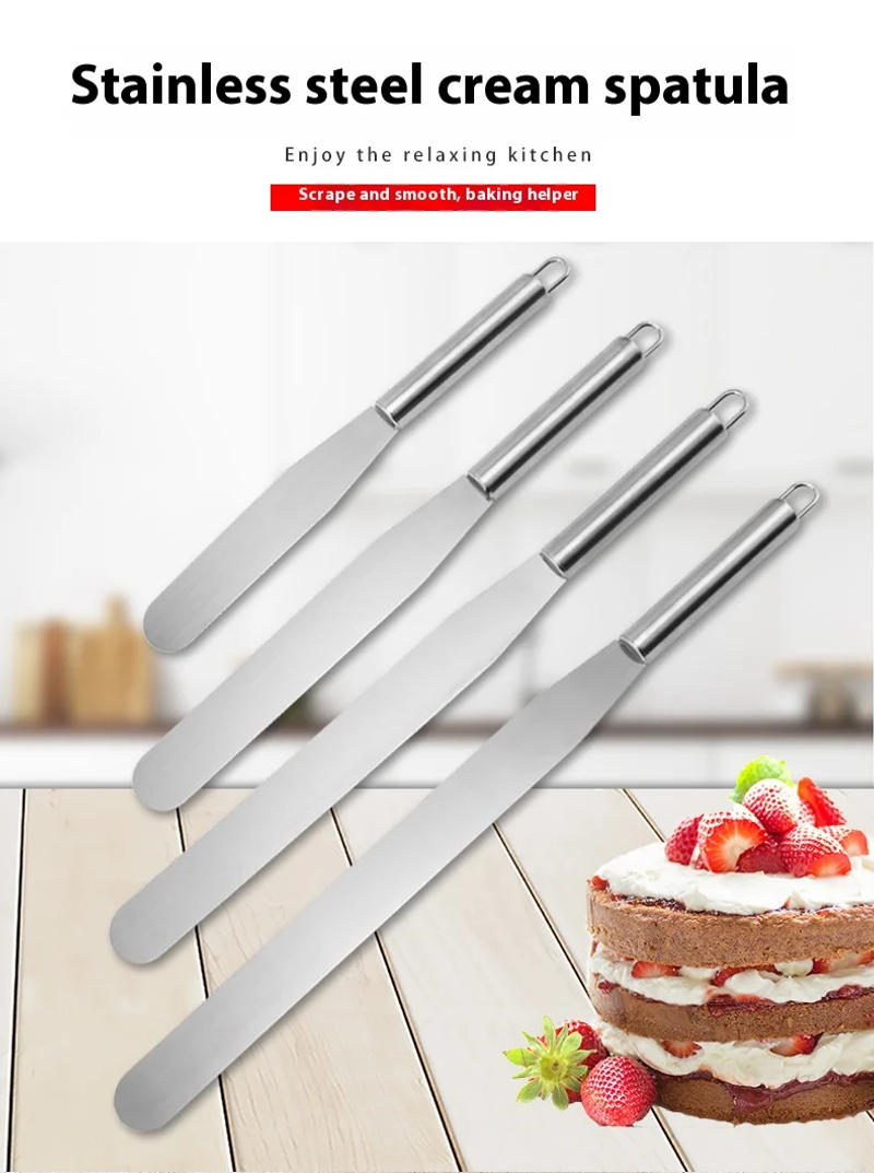 Description Picture 2 of itemStainless Steel Butter Knife Cake Cream Blade Spatula Straight Butter Scraper For Baking Tools