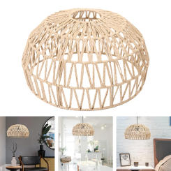 Boho Pendant Lamp Shade Paper Rope Rattan Decoration Woven Chandelier Cover for