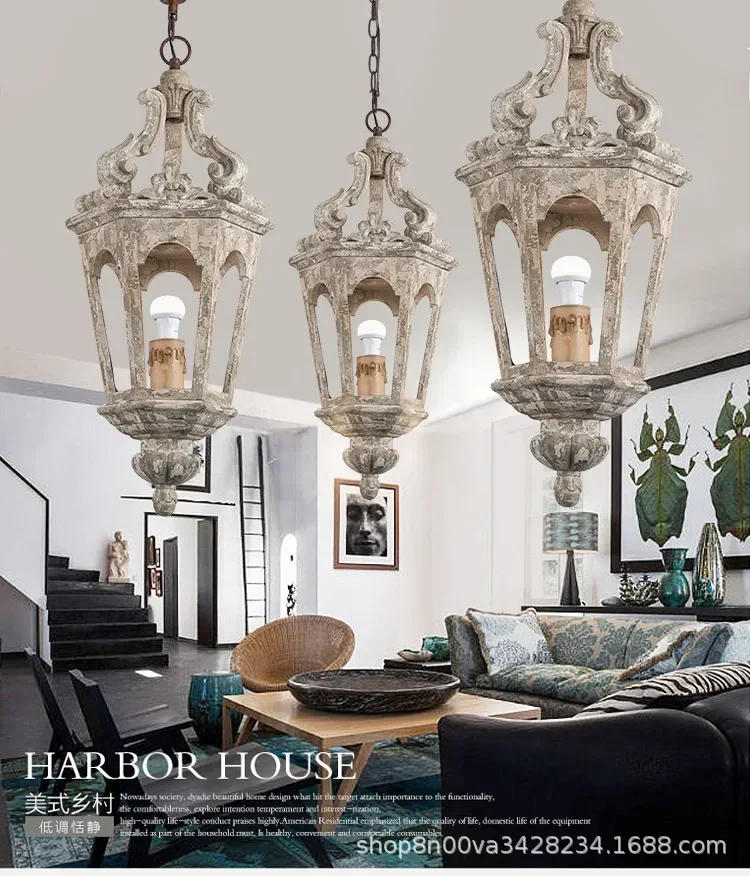 Description Picture 3 of itemVintage Wood Pendant Light E27 LED Bulbs Luminaire Suspendu For Living Room Bedroom Study Kitchen Vintage Home Decor Lamp