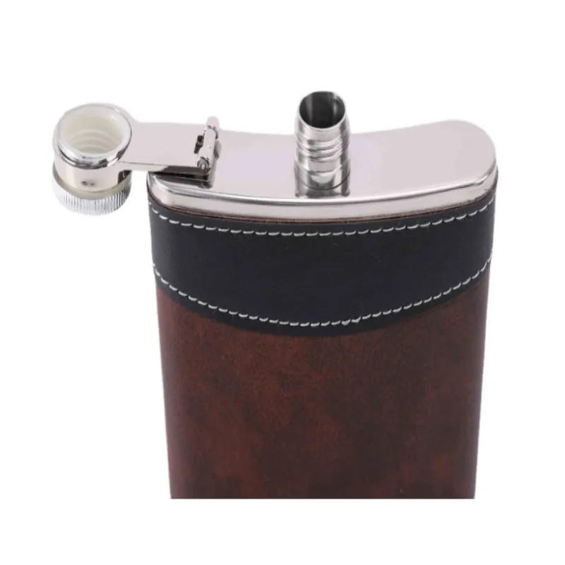 Description Picture 4 of itemPU Surface Retro 6-8Oz Portable Flagon Family Outdoor Travel Multi-Purpose Exquisite Wine Bottle Practical Gift Hip Flask