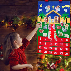 Christmas Felt Countdown Advent Calendar Christmas Decorations For Home 2024 Christmas Ornament Xmas Navidad Gifts New Year 2025