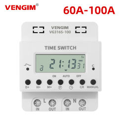 Timer 220V 60A-100A, Digital Timer Switch Relay,  Weekly 7 Days Electronic Programmable Timer