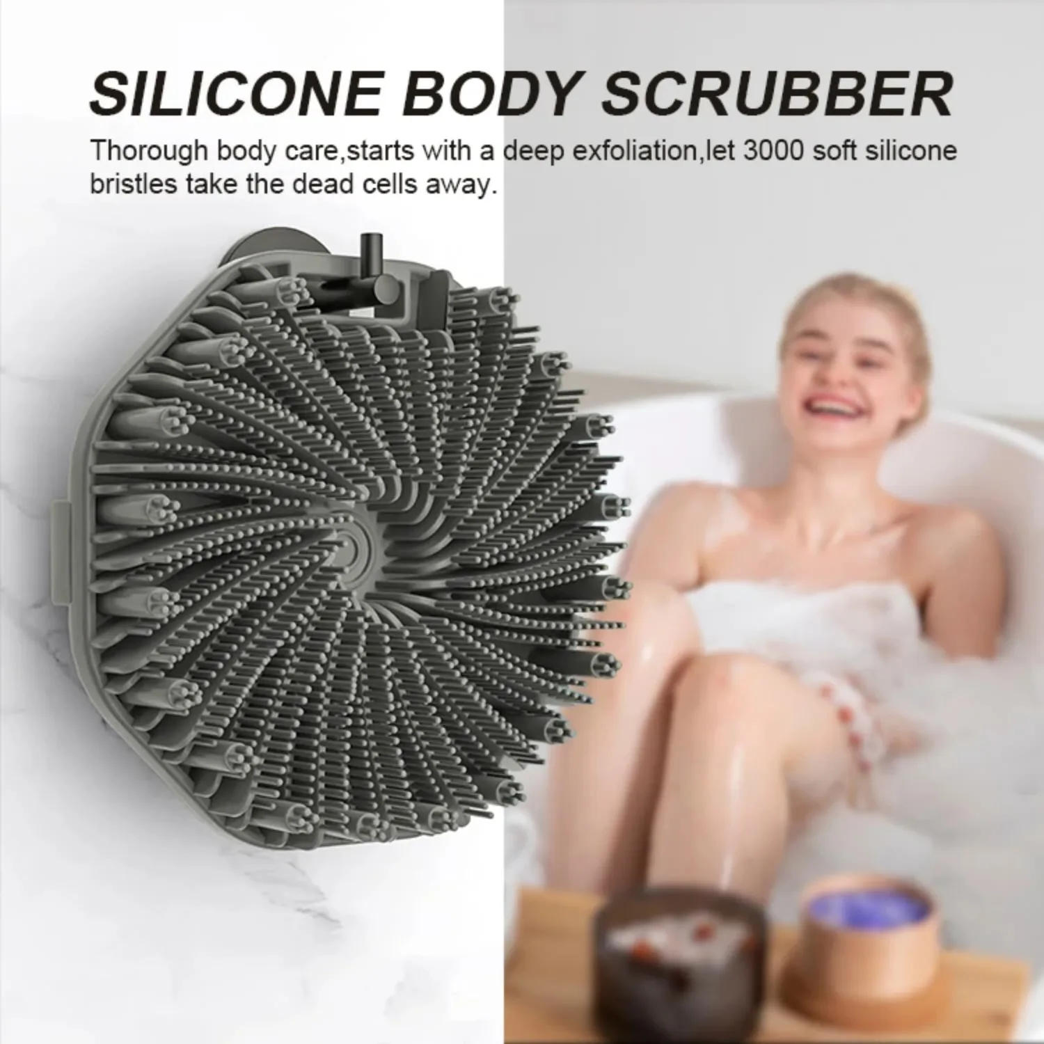 Description Picture 4 of itemSoft Silicone Body Scrubber Shower Accessories Bathroom Bath Body Dry Shampoo Brush Foamy Hair Brush Bathing Accessories