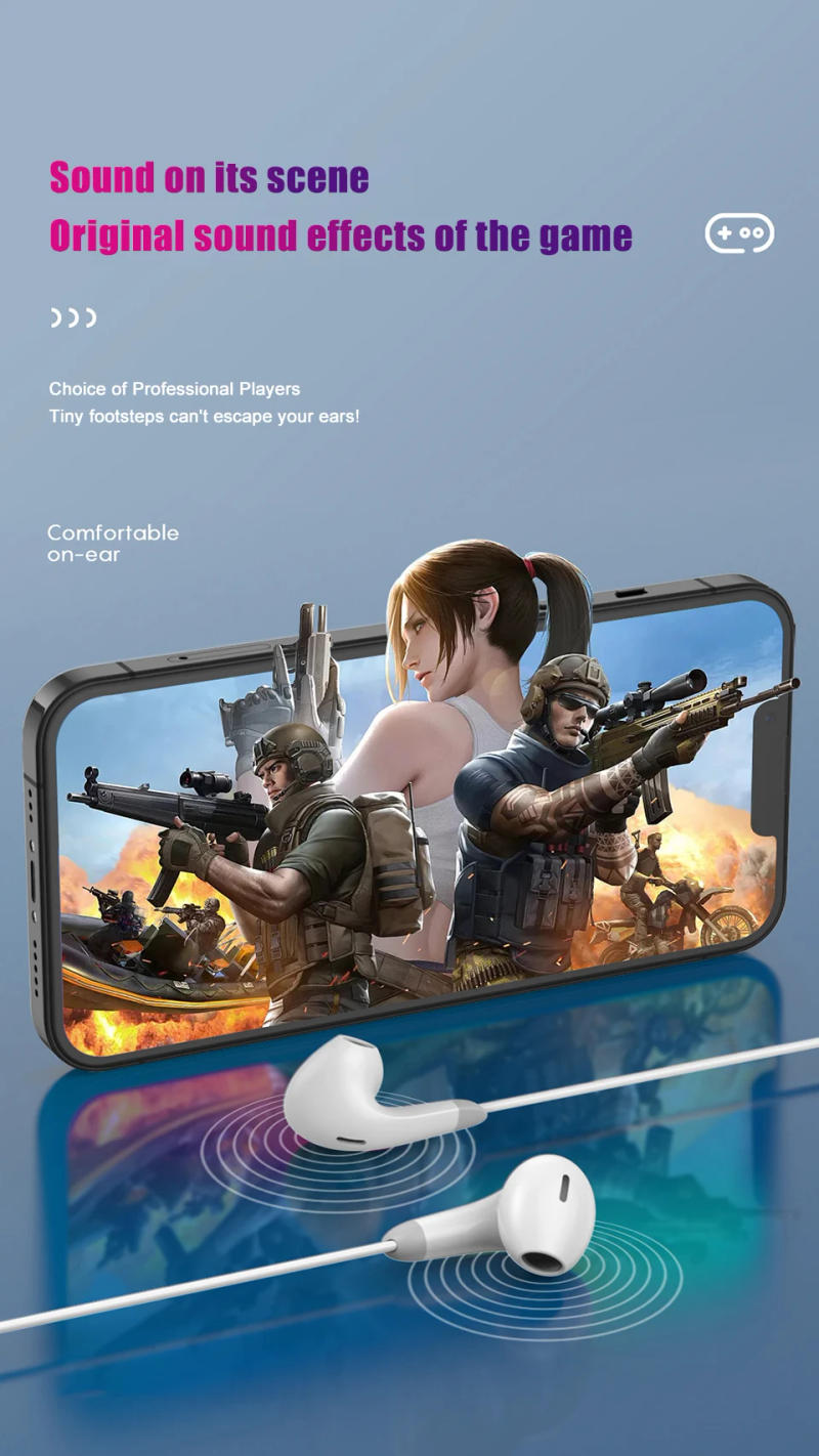 Description Picture 5 of itemHalf-In-Ear Earphone For Apple iPhone 14 Pro Max 13 12 For IOS Lightning Wired Headphones X XS XR 8 7 6 Plus Bluetooth Earbuds