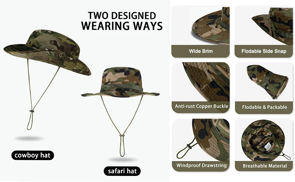 Description Picture 4 of itemUPF 50+ Sun Protection Hat for Anglers Foldable Breathable Quick Dry Windproof Men's Women's Bucket Boonie Safari Fishing Hat