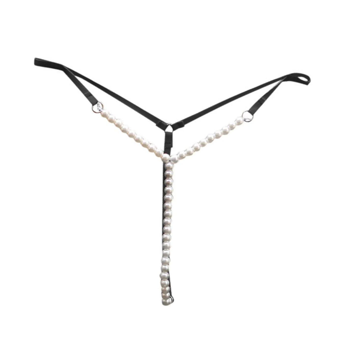 Description Picture 6 of itemErotic G-String Pearl Beading Women T-Back Sexy Lingeries трусы Ring Buckles Thin Strappy Underwear Women Panties Porn Thongs