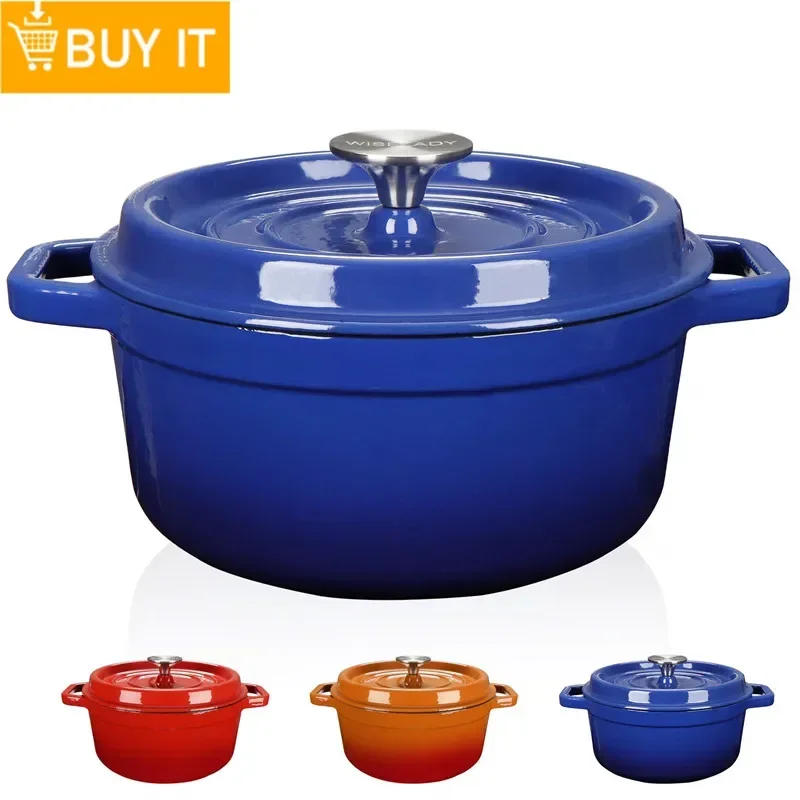 Description Picture 3 of itemEnameled Cast Aluminum Dutch Oven With Lid 4.7L Nonstick Pan for Bread Baking Casserole Dish Enamel Coating For All Heat Source
