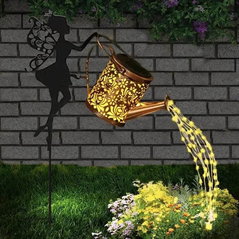 Description Picture 5 of item1 PC Solar Watering Can Lights, Outdoor Waterfall Garden String Fairy Lights, Solar Kettle Projection Light