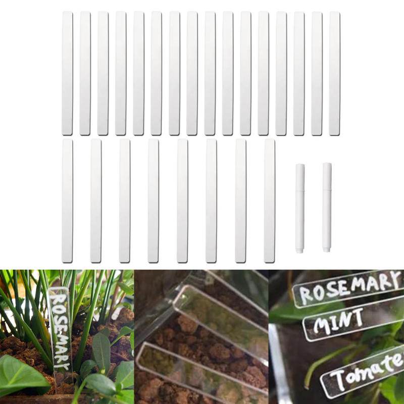 Description Picture 3 of item24Pcs Acrylic Plant Label Tag Clear Blanks Plant Markers Nursery Markers Flower Pots Seeding-Sign Mark For Potted Flowers