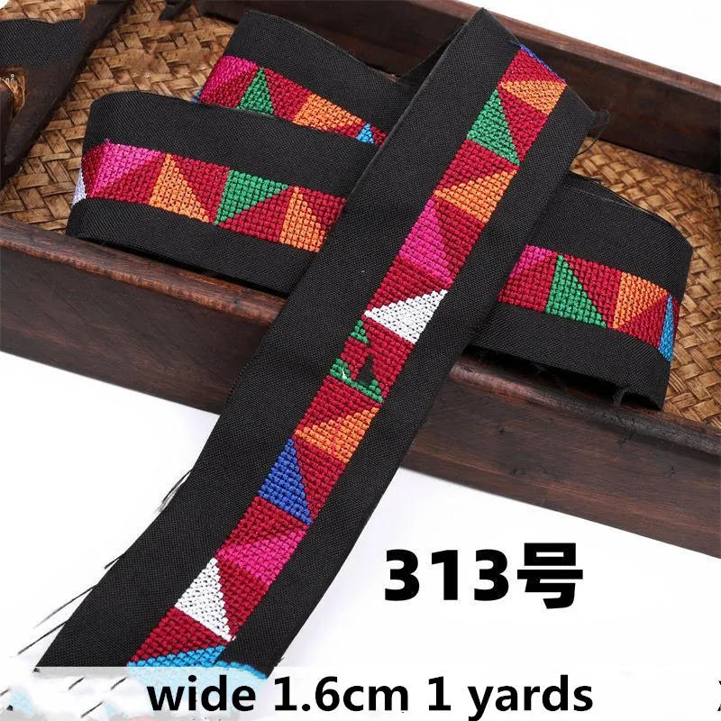 Description Picture 4 of item1 Yards Embroidery Flowers Fabric Lace Ribbon Webbing Ethnic Clothing Dress Sewing Trims Craft Decoration Accessories