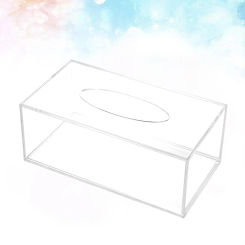 Clear Acrylic Tissue Box Holder Simple Rectangular Paper Napkin Cointainer Oragnizer For Car Home End Table Household Supplies