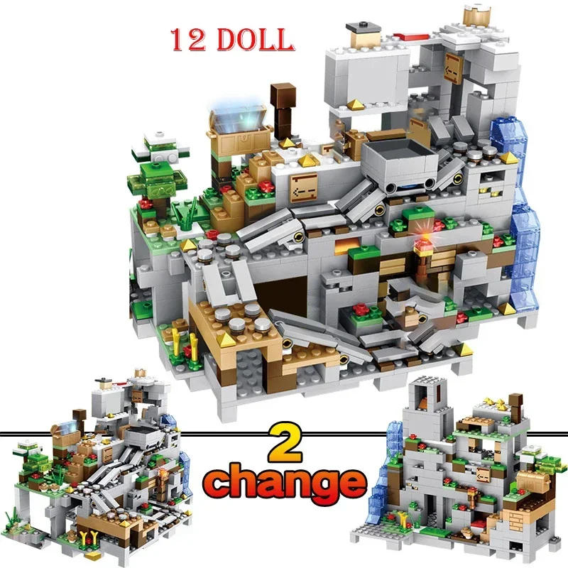 Description Picture 6 of itemHot Toys 1208PCS Building Blocks For Legoinglys Minecrafted Village Warhorse City Tree House Waterfall Educational Toys For Kids