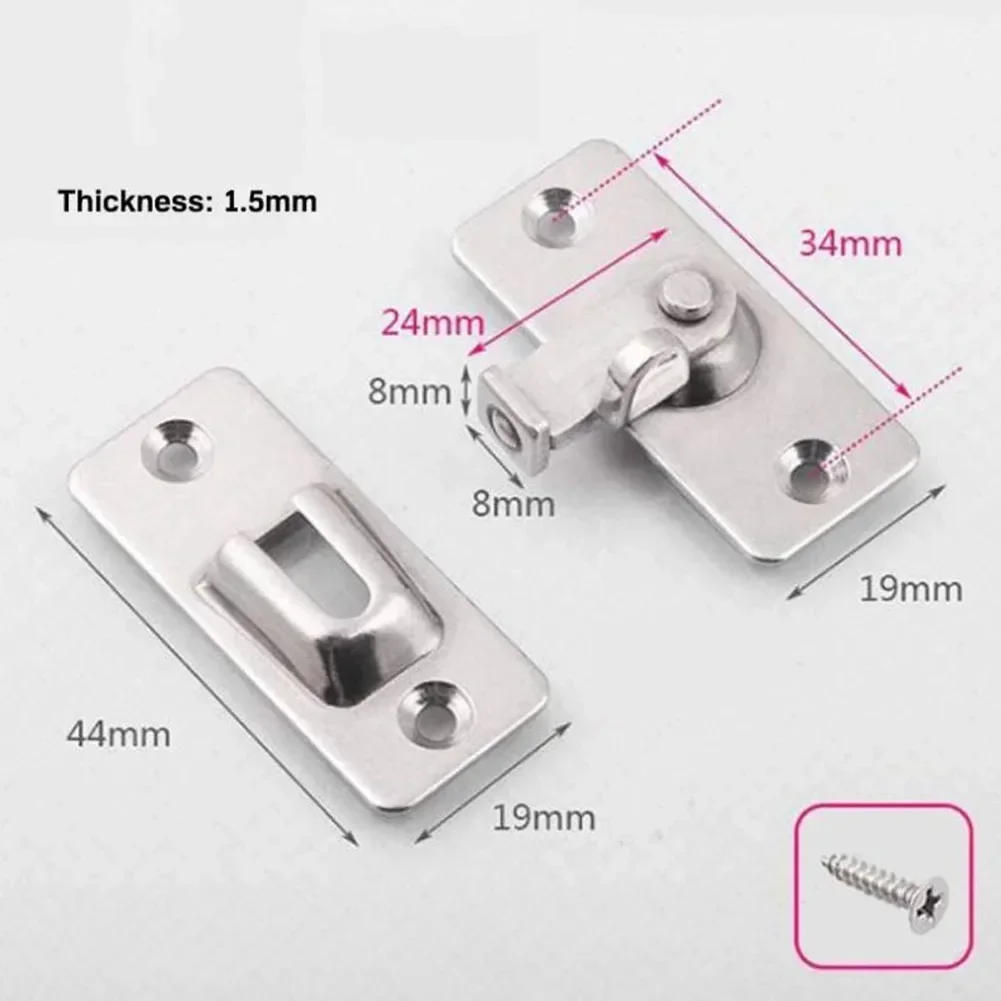 Description Picture 4 of itemStainless Steel 90 Degree Door Buckle Right Angle Hook Lock Bolts For Sliding Door Drawer Cabinet Kitchen Furniture Hardware