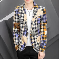 The Main Promotion of Explosive Men's Fashion Pattern Casual Small Suit Korean Version Slim-fit All Matching Individual Clothing
