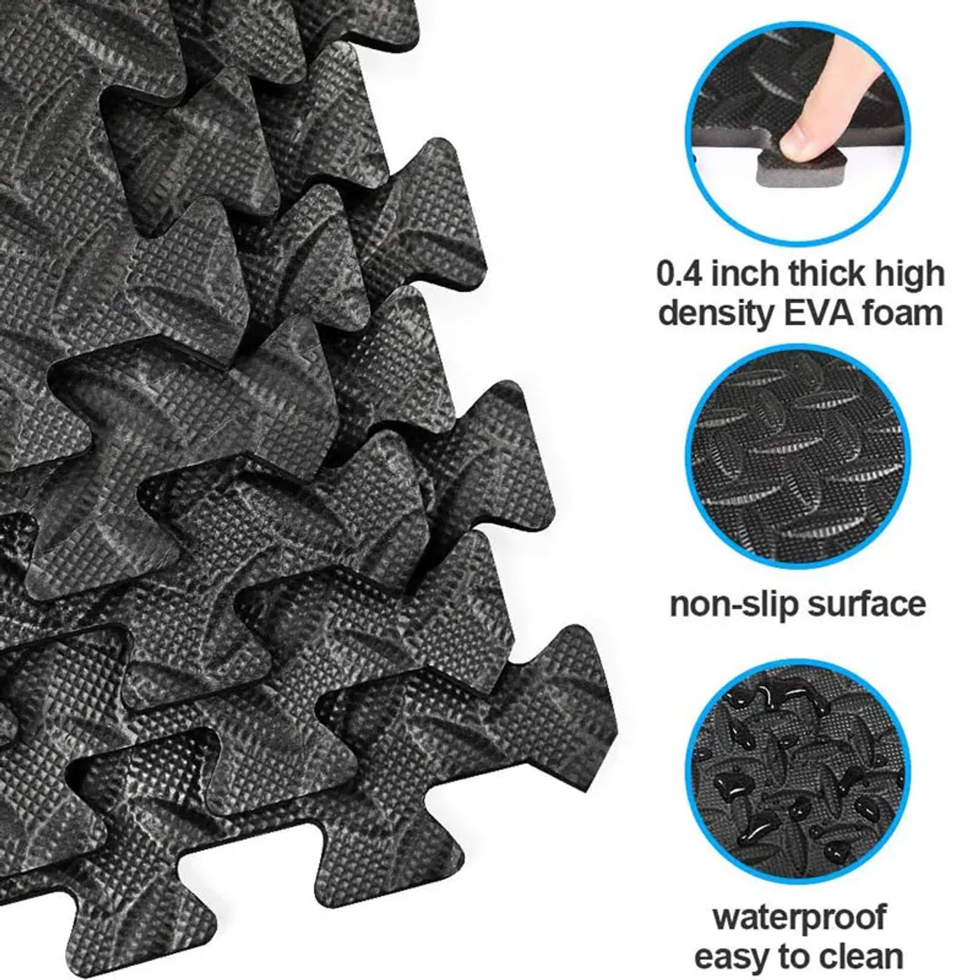 Description Picture 6 of item16 Pcs Puzzle Fitness Mat Sport Mats,EVA Interlocking Foam Floor Tiles for Gym,Gym Equipment Mat,Floor Mat for Kid 30 CM
